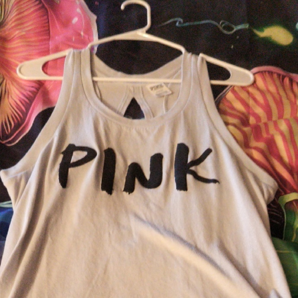 PINK Victoria's Secret Women's White Tank Top